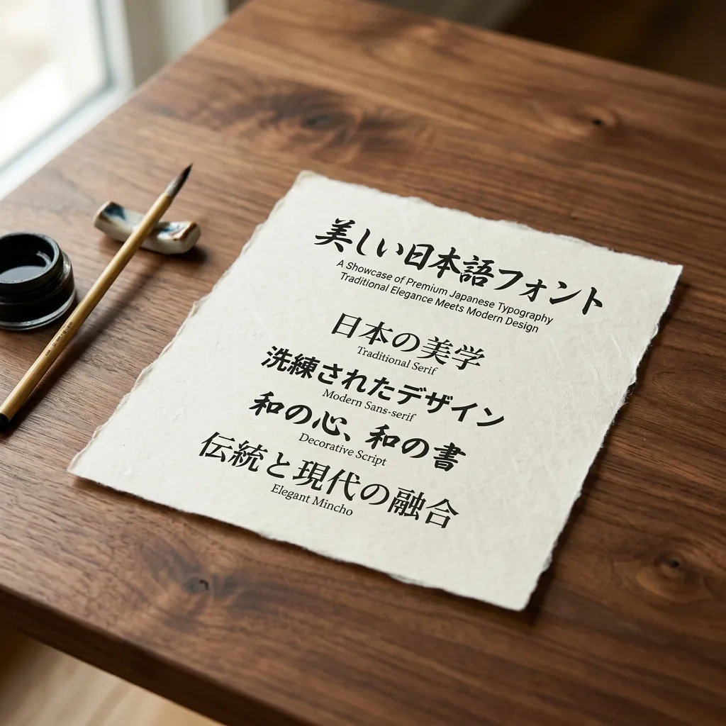 Japanese font style generator calligraphy brush and modern text preview with multiple fonts