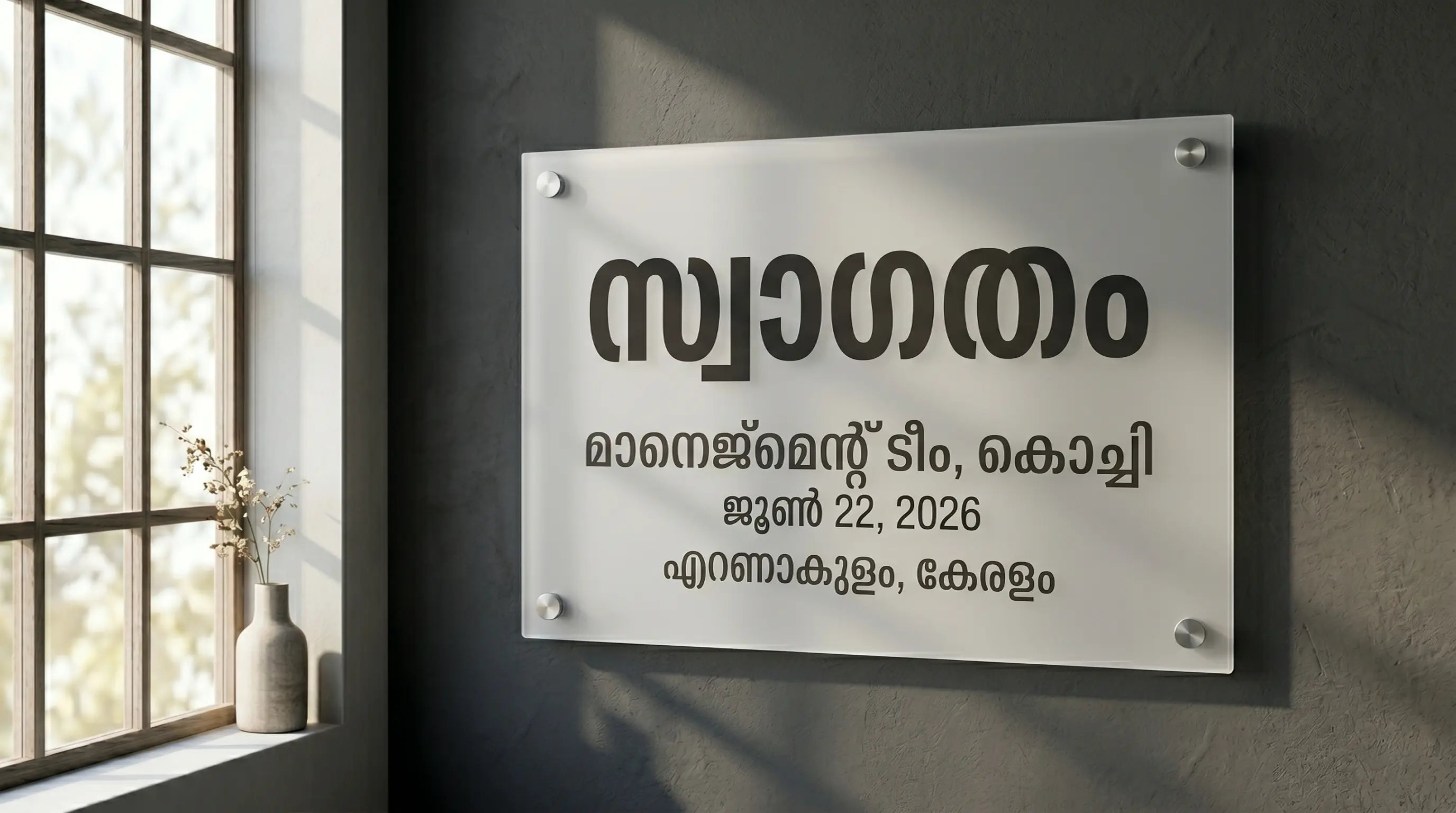 Malayalam font style generator displaying different writing and calligraphy styles