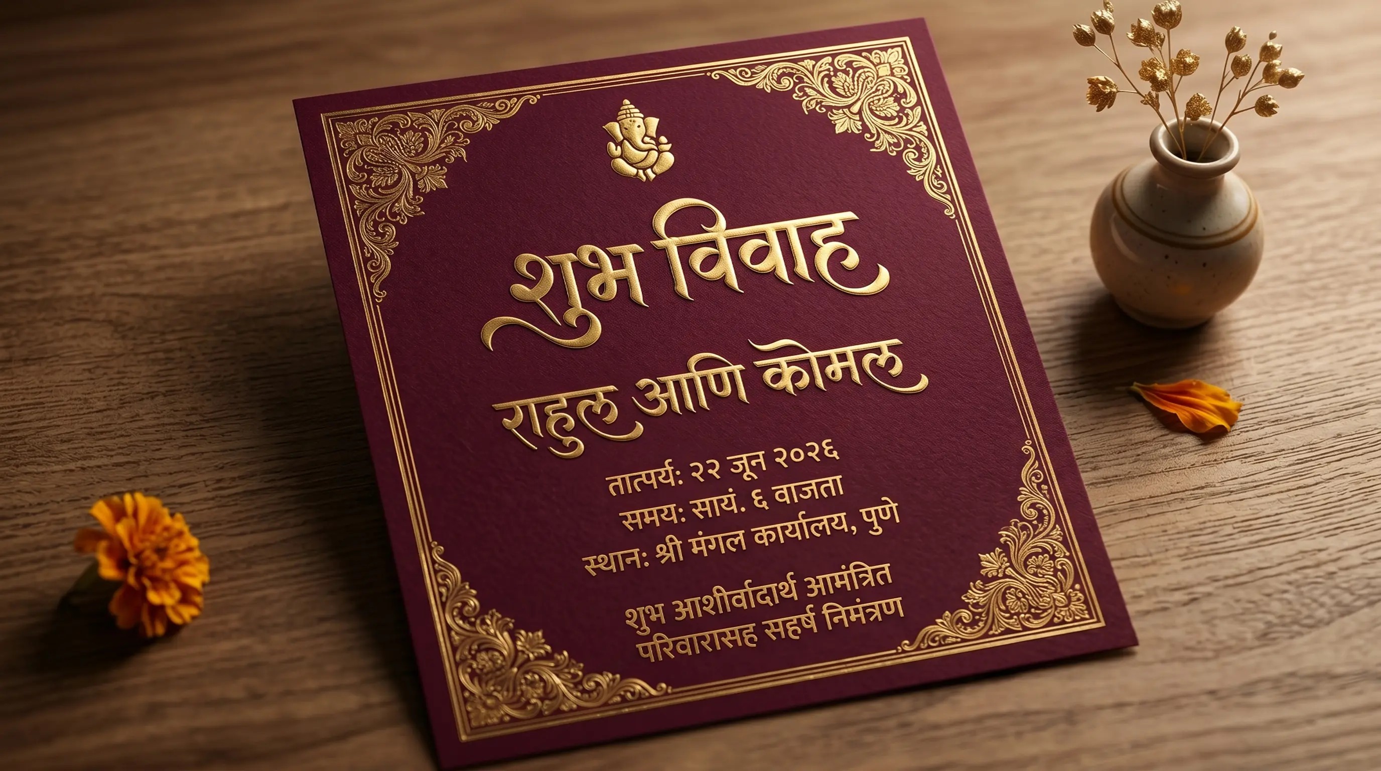 Marathi font generator showing various Devanagari calligraphy and display fonts
